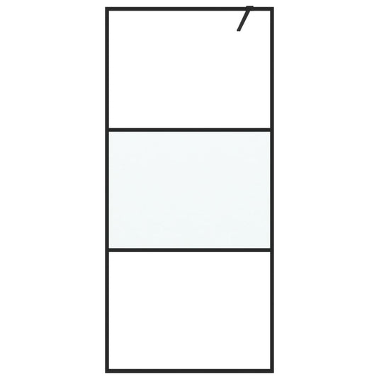 Vidaxl inloopdouchewand 90x195 cm halfmat esg-glas zwart