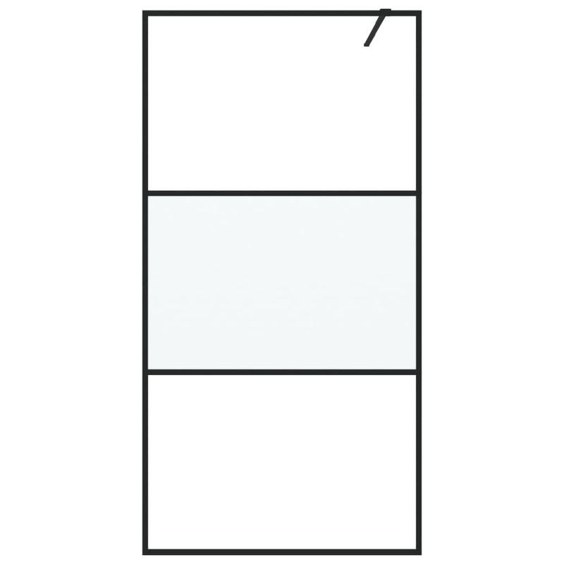 Load image into Gallery viewer, Vidaxl inloopdouchewand 100x195 cm halfmat esg-glas zwart
