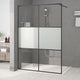 VidaXL Inloopdouchewand 140x195 cm halfmat ESG-glas zwart