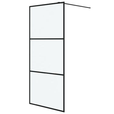 Vidaxl inloopdouchewand 90x195 cm mat esg-glas zwart