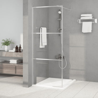 Vidaxl inloopdouchewand 80x195 cm transparant esg-glas zilverkleurig