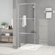 Vidaxl inloopdouchewand 80x195 cm transparant esg-glas zilverkleurig