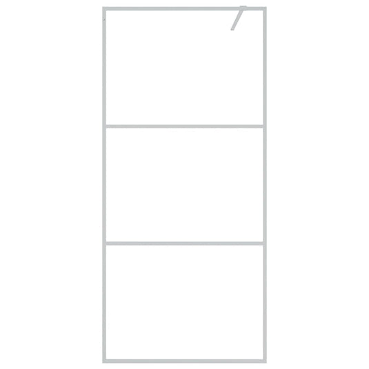 Vidaxl inloopdouchewand 90x195 cm transparant esg-glas zilverkleurig