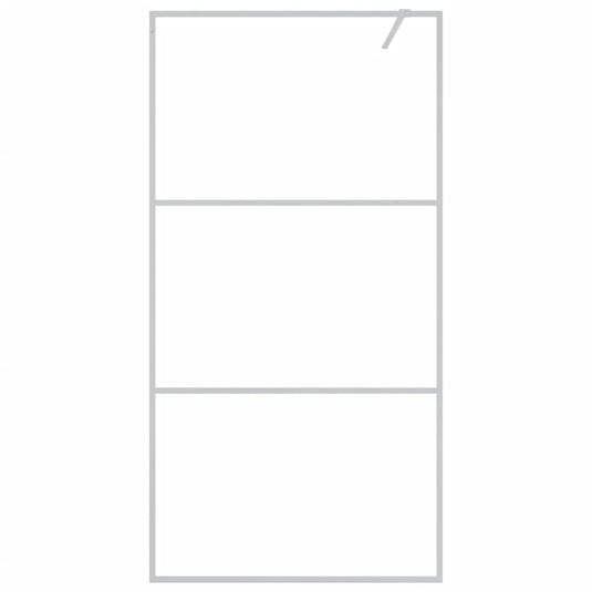 VidaXL Inloopdouchewand 100x195 cm transparant ESG-glas zilverkleurig