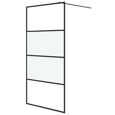 Vidaxl inloopdouchewand 100x195 cm halfmat esg-glas zwart