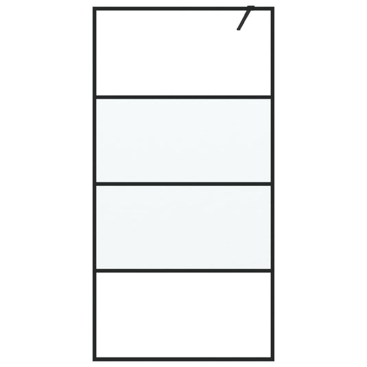 Vidaxl inloopdouchewand 100x195 cm halfmat esg-glas zwart