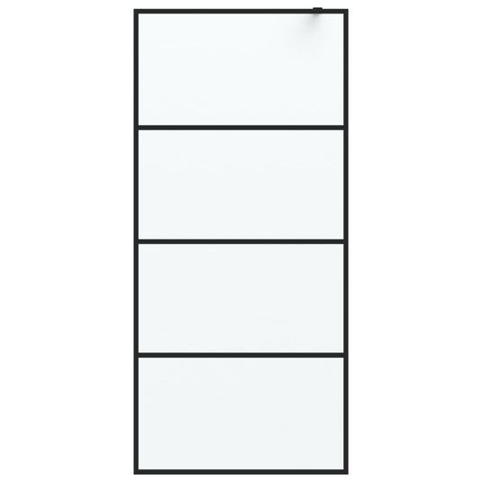 Vidaxl inloopdouchewand 90x195 cm mat esg-glas zwart