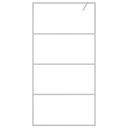 Vidaxl inloopdouchewand 100x195 cm transparant esg-glas zilverkleurig