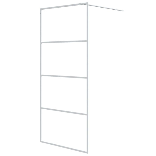 Vidaxl inloopdouchewand 90x195 cm transparant esg-glas wit