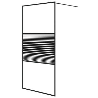 Vidaxl inloopdouchewand 100x195 cm transparant esg-glas zwart