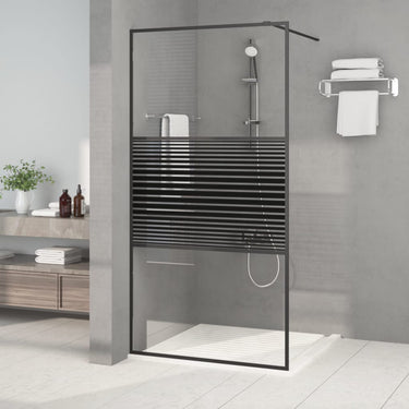 Vidaxl inloopdouchewand 100x195 cm transparant esg-glas zwart