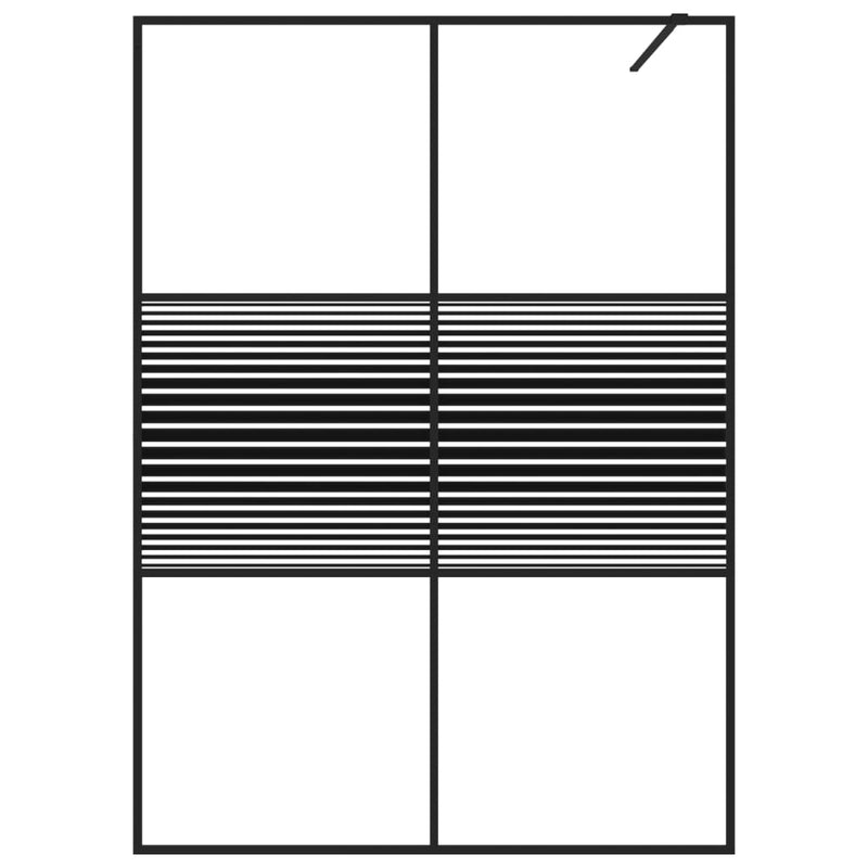 Load image into Gallery viewer, VidaXL Inloopdouchewand 140x195 cm transparant ESG-glas zwart
