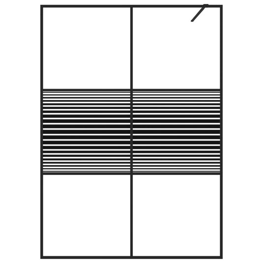 VidaXL Inloopdouchewand 140x195 cm transparant ESG-glas zwart