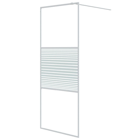Vidaxl inloopdouchewand 80x195 cm transparant esg-glas wit