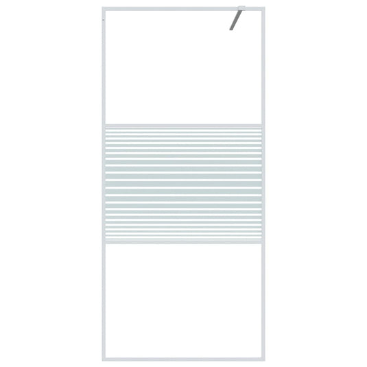 Vidaxl inloopdouchewand 90x195 cm transparant esg-glas wit