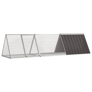 Vidaxl konijnenkooi antraciet 302,5x80,5x71 cm gegalvaniseerd staal