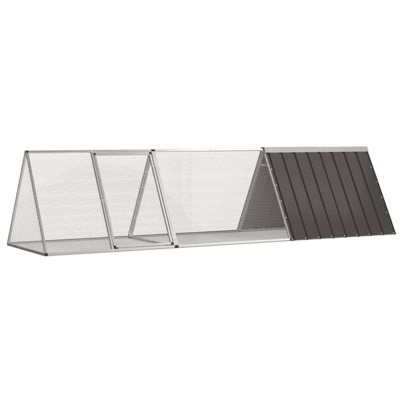 Afbeelding laden in galerijviewer, Vidaxl konijnenkooi antraciet 302,5x80,5x71 cm gegalvaniseerd staal
