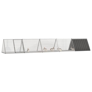 Vidaxl konijnenhok 504,5x80,5x71 cm gegalvaniseerd staal antraciet