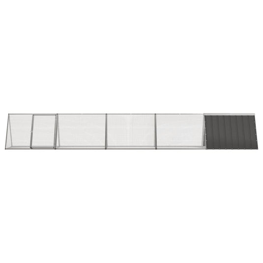 Vidaxl konijnenhok 504,5x80,5x71 cm gegalvaniseerd staal antraciet