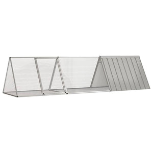 Vidaxl konijnenkooi grijs 302,5x80,5x71 cm gegalvaniseerd staal