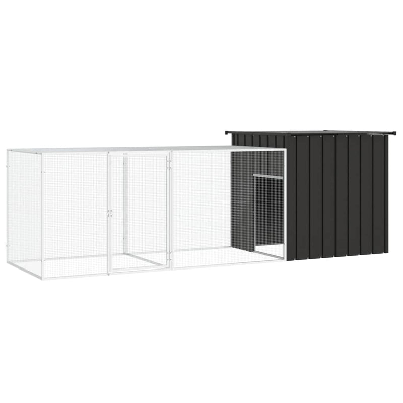 Load image into Gallery viewer, VidaXL Kippenhok 300x91x100 cm gegalvaniseerd staal antracietkleurig
