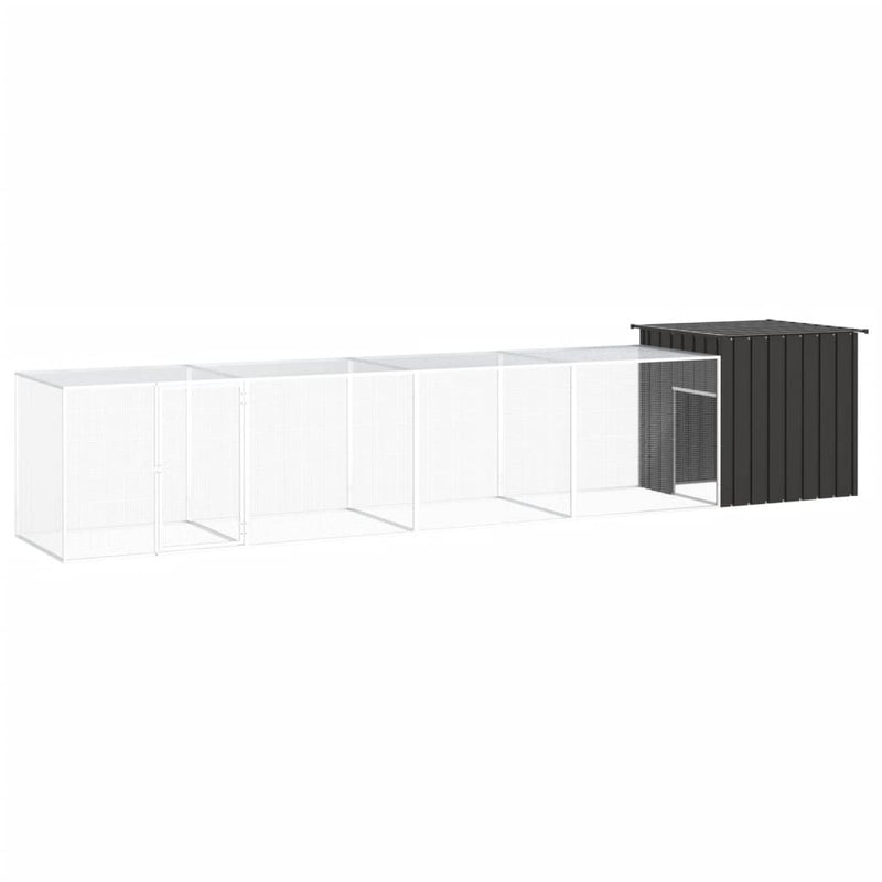 Load image into Gallery viewer, VidaXL Kippenhok 500x91x100 cm gegalvaniseerd staal antracietkleurig
