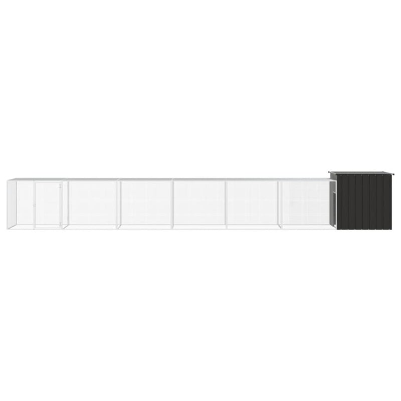 Load image into Gallery viewer, VidaXL Kippenhok 700x91x100 cm gegalvaniseerd staal antracietkleurig
