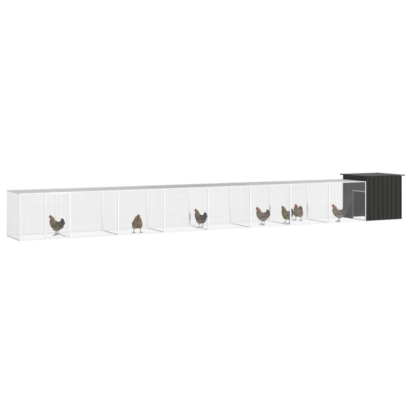 Load image into Gallery viewer, VidaXL Kippenhok 900x91x100 cm gegalvaniseerd staal antracietkleurig
