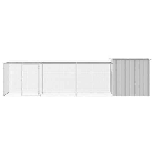 VidaXL Kippenhok 400x91x100 cm gegalvaniseerd staal grijs