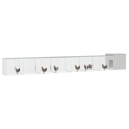 VidaXL Kippenhok 800x91x100 cm gegalvaniseerd staal grijs