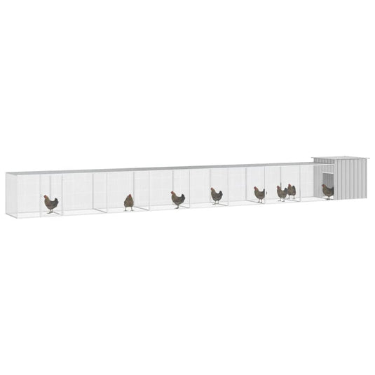 VidaXL Kippenhok 900x91x100 cm gegalvaniseerd staal grijs