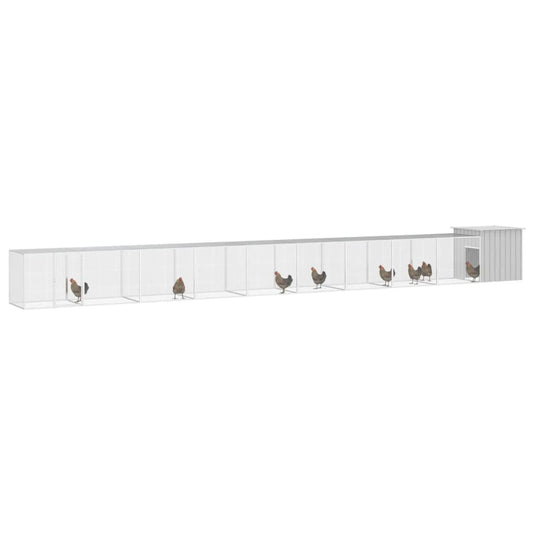VidaXL Kippenhok 1000x91x100 cm gegalvaniseerd staal grijs