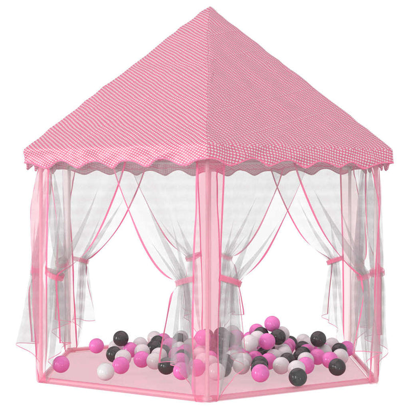 Load image into Gallery viewer, Vidaxl prinsessenspeeltent met 250 ballen 133x140 cm roze
