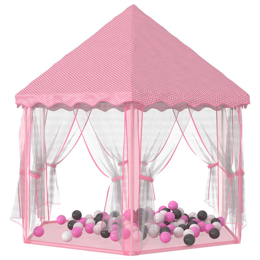 Vidaxl prinsessenspeeltent met 250 ballen 133x140 cm roze