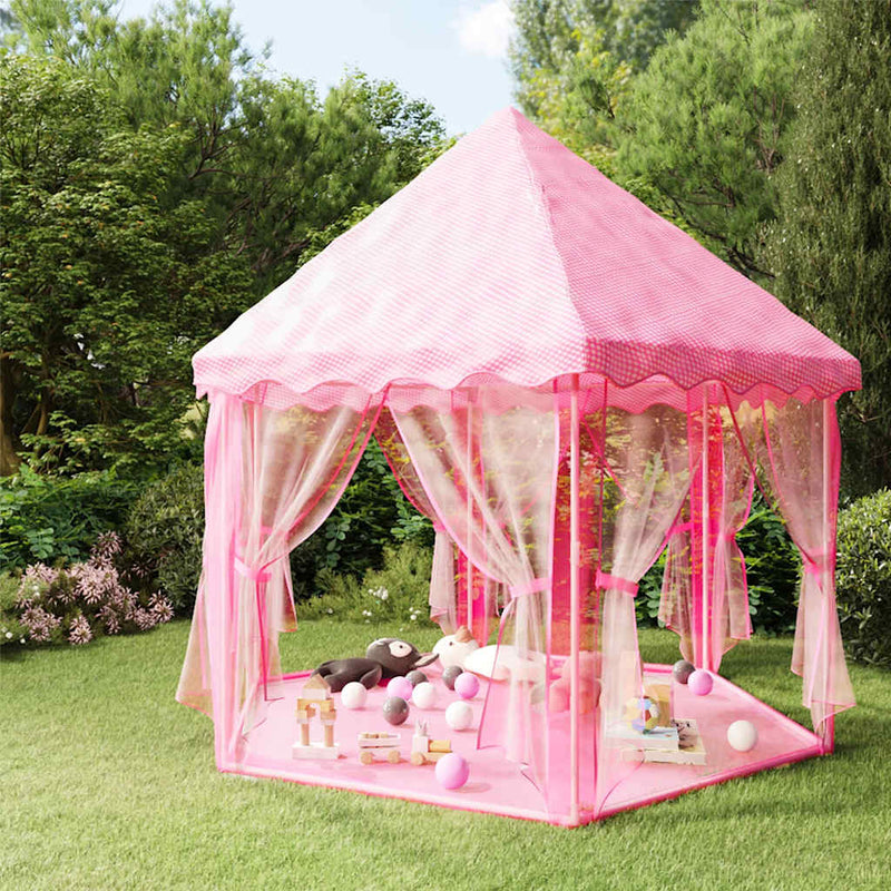 Load image into Gallery viewer, Vidaxl prinsessenspeeltent met 250 ballen 133x140 cm roze
