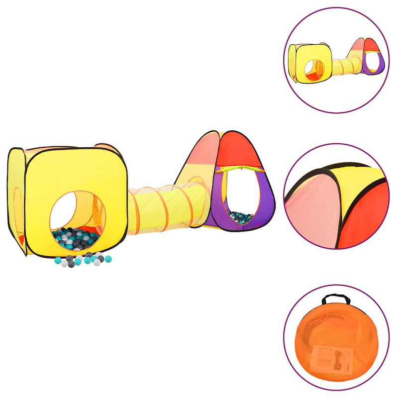 Load image into Gallery viewer, Vidaxl kinderspeeltent met 250 ballen 255x80x100 cm meerkleurig
