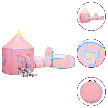 Vidaxl kinderspeeltent met 250 ballen 301x120x128 cm roze