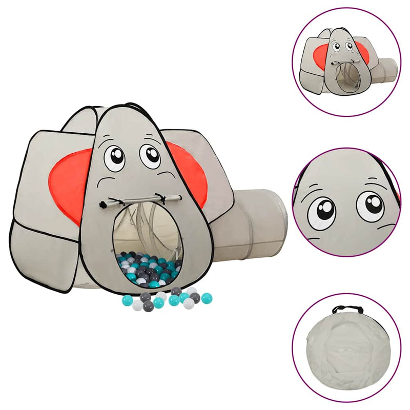 Load image into Gallery viewer, Vidaxl kinderspeeltent met 250 ballen olifant 174x86x101 cm grijs
