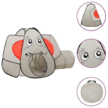 Vidaxl kinderspeeltent met 250 ballen olifant 174x86x101 cm grijs