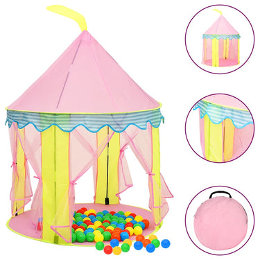 Vidaxl kinderspeeltent met 250 ballen 100x100x127 cm roze