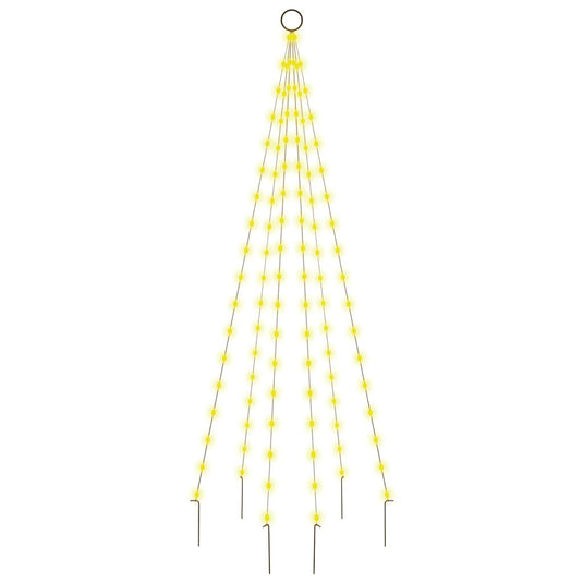 Vidaxl vlaggenmast kerstboom 108 led's warmwit 180 cm