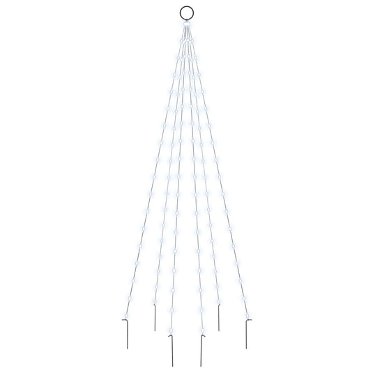 Vidaxl vlaggenmast kerstboom 108 led's koudwit 180 cm
