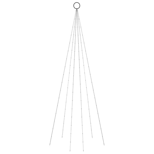 Vidaxl vlaggenmast kerstboom 108 led's koudwit 180 cm