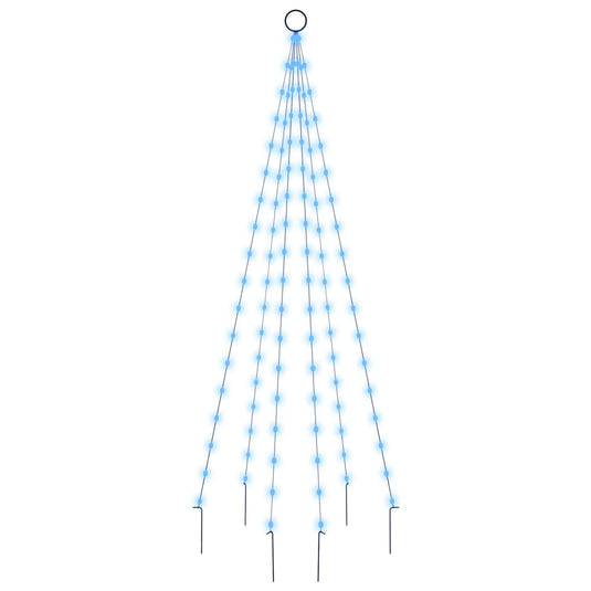Vidaxl vlaggenmast kerstboom 108 led's blauw 180 cm
