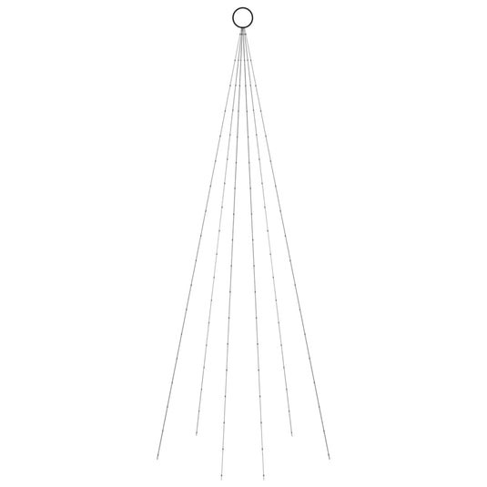 Vidaxl vlaggenmast kerstboom 108 led's blauw 180 cm