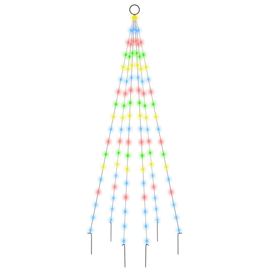 Vidaxl vlaggenmast kerstboom 108 led's meerkleurig 180 cm