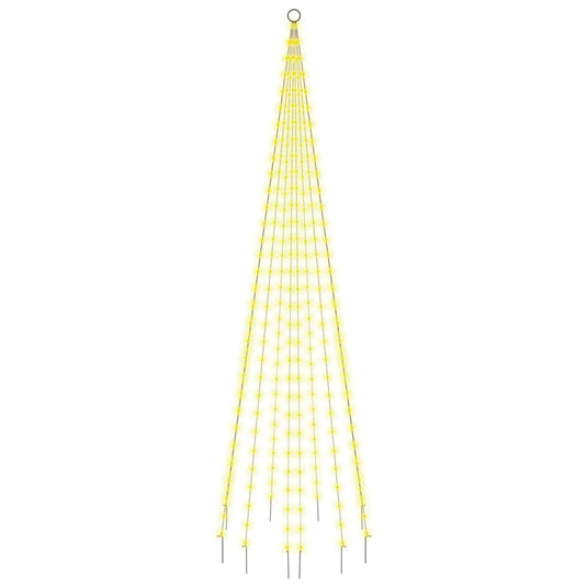 Vidaxl vlaggenmast kerstboom 310 led's warmwit 300 cm