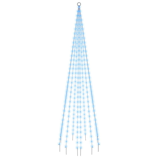 Vidaxl vlaggenmast kerstboom 310 led's blauw 300 cm