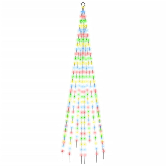 VidaXL Vlaggenmast kerstboom 310 LED's meerkleurig 300 cm