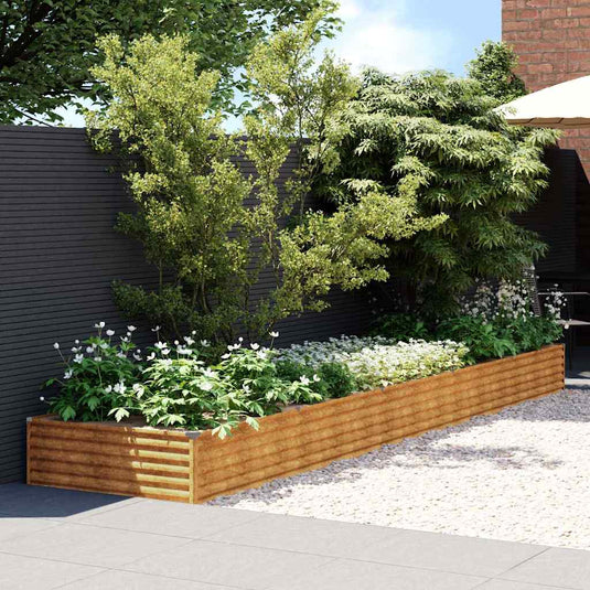Vidaxl plantenbak verhoogd 482x100x36 cm cortenstaal